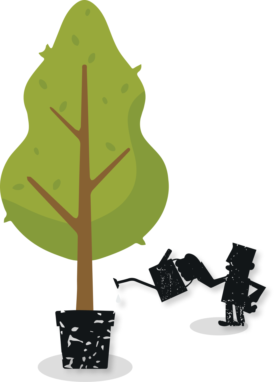 Man watering a plant